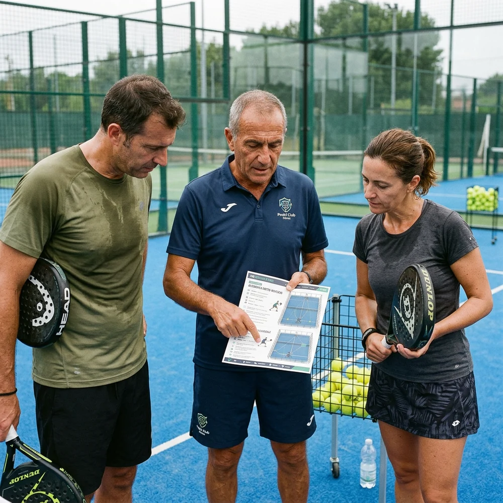 Esempio illustrato della guida di padel