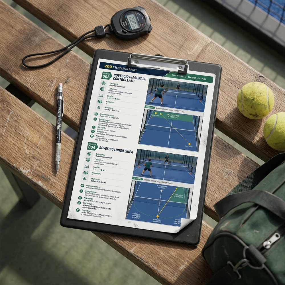 Esempio illustrato della guida di padel